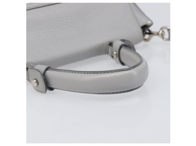 Borsa Salvatore Ferragamo Sofia Gancini in pelle 2way Grigio Argento Auth 199218V Marrone - vista 7
