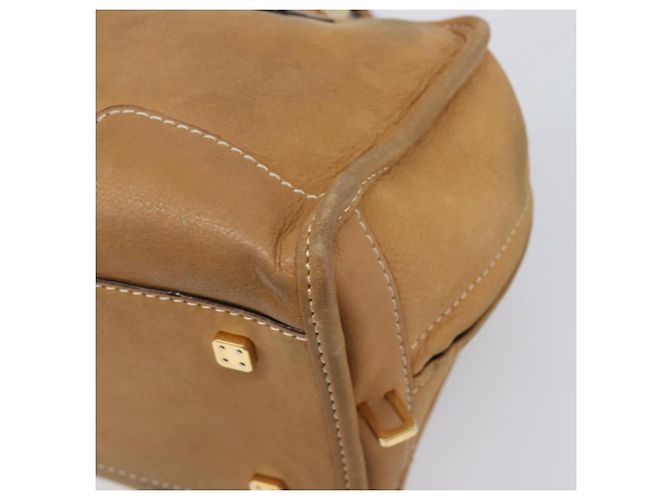 Borsa a mano LOEWE Amazona 28 in pelle beige oro Auth 200000A D'oro - vista 16