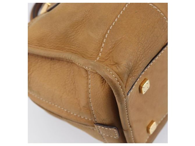 Borsa a mano LOEWE Amazona 28 in pelle beige oro Auth 200000A D'oro - vista 17