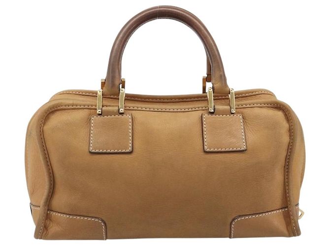 Borsa a mano LOEWE Amazona 28 in pelle beige oro Auth 200000A D'oro - vista 2