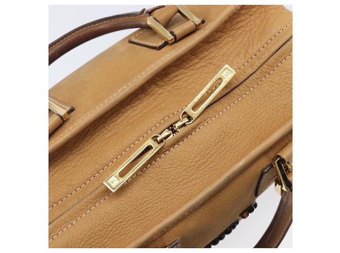 Borsa a mano LOEWE Amazona 28 in pelle beige oro Auth 200000A D'oro - vista 20
