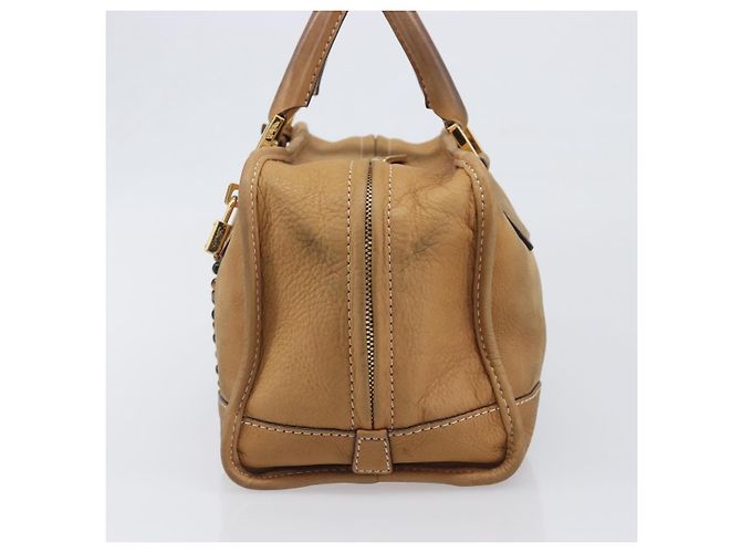 Borsa a mano LOEWE Amazona 28 in pelle beige oro Auth 200000A D'oro - vista 3