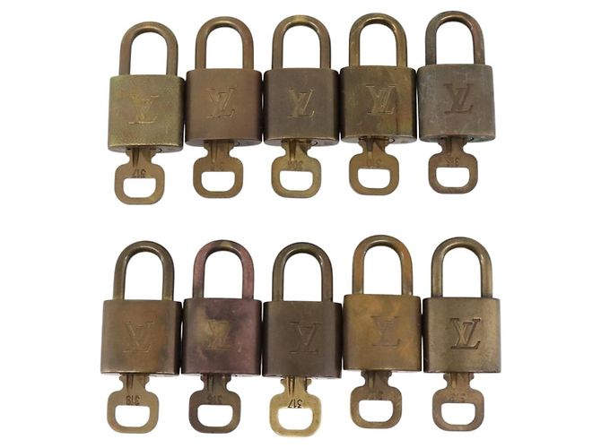 LOUIS VUITTON Set di 10 Lucchetti Lucchetto metallo Oro LV Auth 202430 D'oro - vista 2