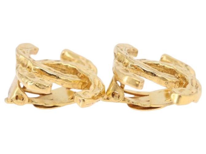 Orecchini CHANEL Metallo Tono Oro CC Auth 197919M - vista 12