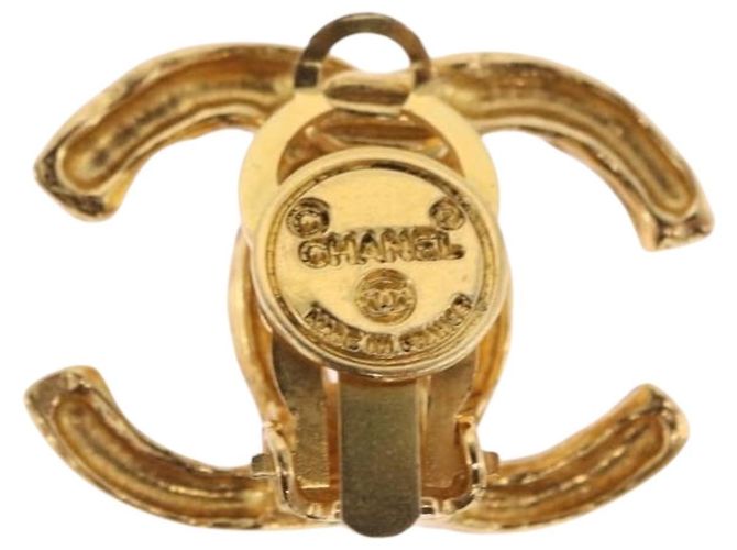 Orecchini CHANEL Metallo Tono Oro CC Auth 197919M - vista 8
