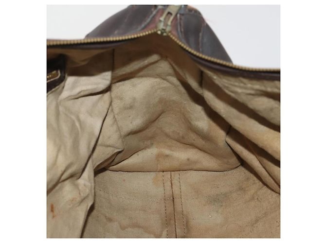 Borsa Boston Christian Dior Trotter Canvas Beige Gold Auth 197651 D'oro - vista 18