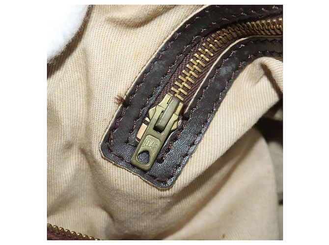 Borsa Boston Christian Dior Trotter Canvas Beige Gold Auth 197651 D'oro - vista 19