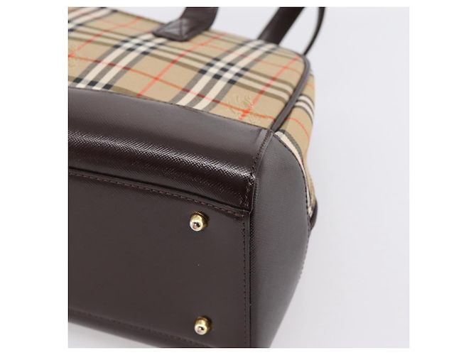 Borsa a tracolla BURBERRY Nova Check Canvas Beige Gold Tone Auth 202220A - vista 15