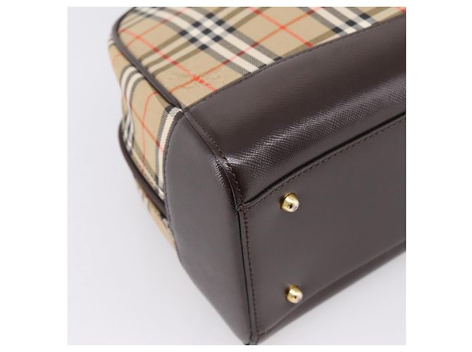Borsa a tracolla BURBERRY Nova Check Canvas Beige Gold Tone Auth 202220A - vista 16