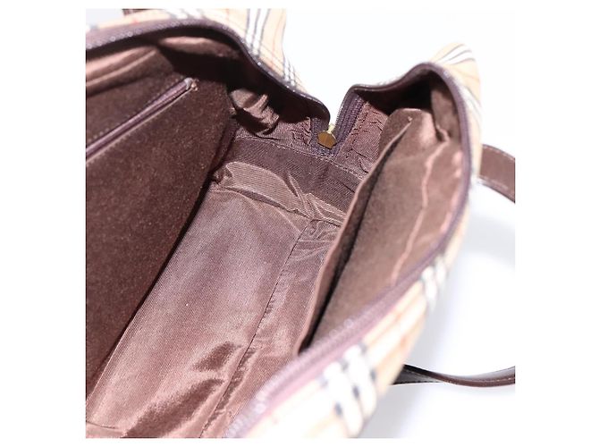 Borsa a tracolla BURBERRY Nova Check Canvas Beige Gold Tone Auth 202220A - vista 17