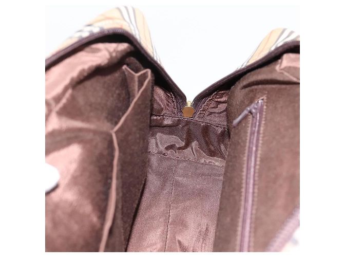 Borsa a tracolla BURBERRY Nova Check Canvas Beige Gold Tone Auth 202220A - vista 18
