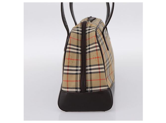 Borsa a tracolla BURBERRY Nova Check Canvas Beige Gold Tone Auth 202220A - vista 3