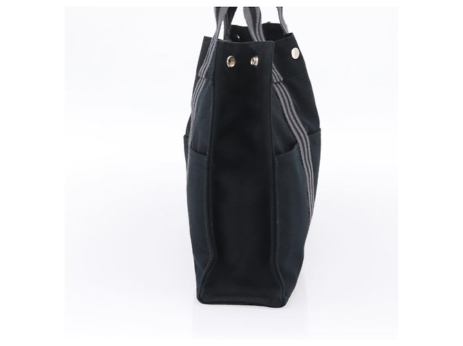 Hermès Borsa HERMES Fourre Tout MM Canvas Black Silver Auth 202228A Nero Argento - vista 3