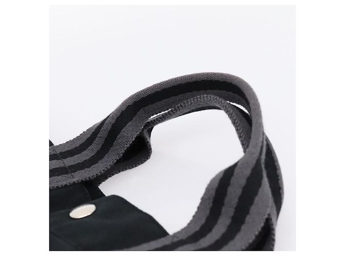 Hermès Borsa HERMES Fourre Tout MM Canvas Black Silver Auth 202228A Nero Argento - vista 8