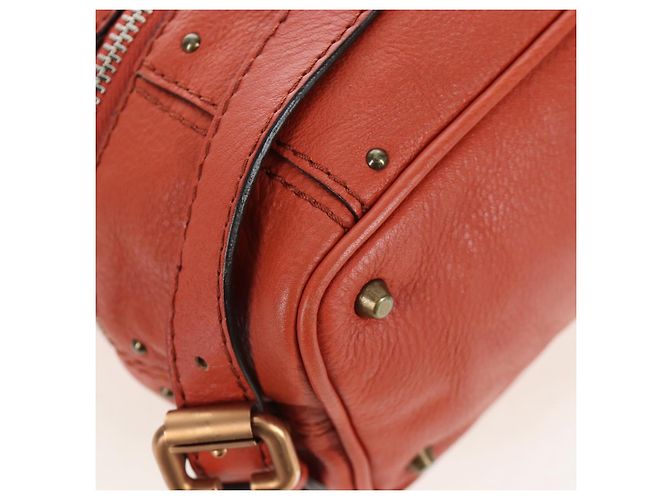 Chloé Chloe Paddington Tote Bag Leder Orange Gold Silber Auth 199949V Golden - Ansicht 15