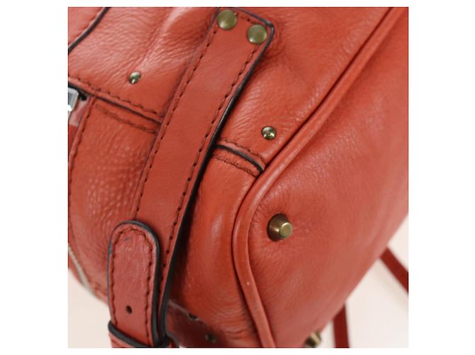 Chloé Chloe Paddington Tote Bag Leder Orange Gold Silber Auth 199949V Golden - Ansicht 17