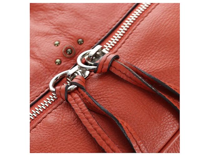 Chloé Chloe Paddington Tote Bag Leder Orange Gold Silber Auth 199949V Golden - Ansicht 19