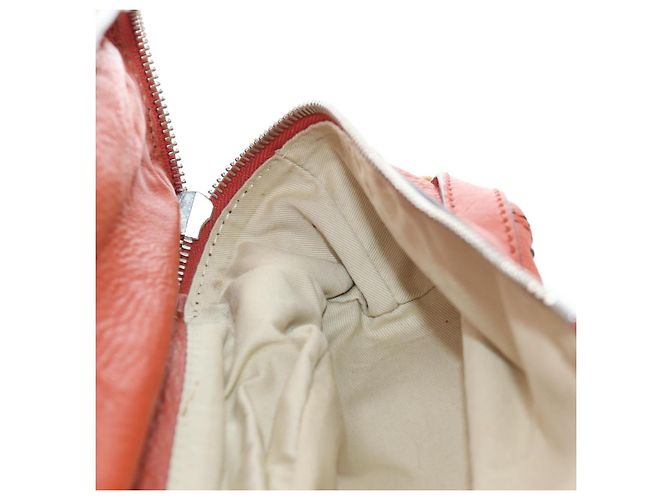 Chloé Chloe Paddington Tote Bag Leder Orange Gold Silber Auth 199949V Golden - Ansicht 22