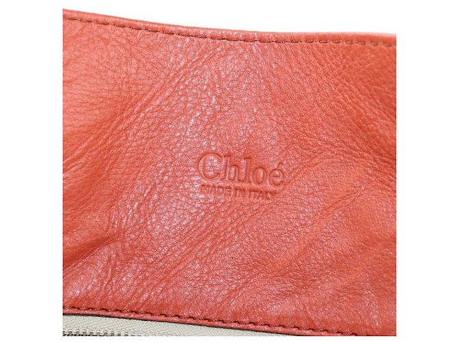 Chloé Chloe Paddington Tote Bag Leder Orange Gold Silber Auth 199949V Golden - Ansicht 25