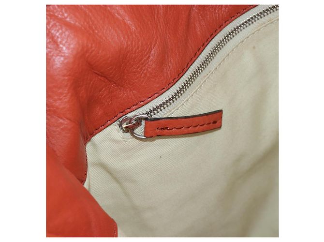 Chloé Chloe Paddington Tote Bag Leder Orange Gold Silber Auth 199949V Golden - Ansicht 28