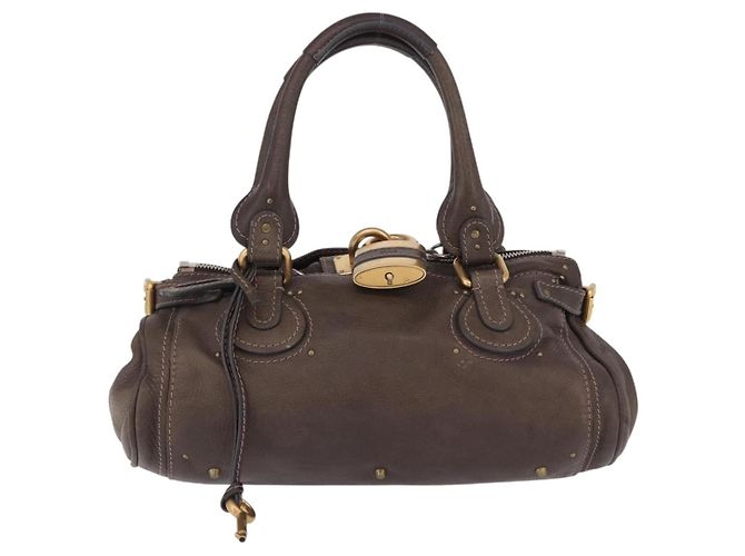 Chloé Borsa a mano Chloe Paddington in pelle marrone oro argento Auth yk20745SAM D'oro - vista 13