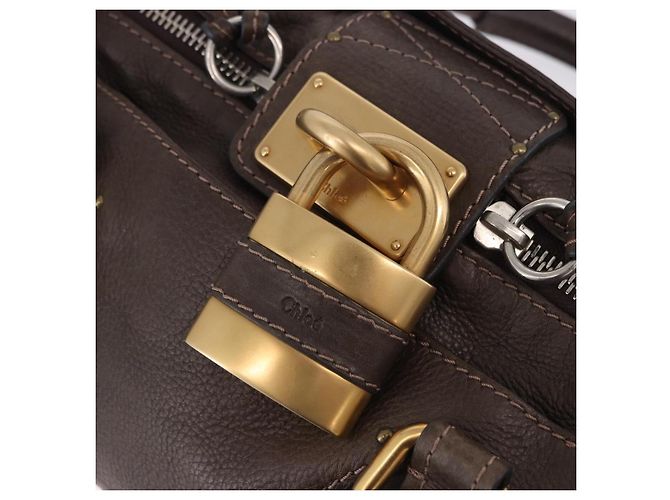 Chloé Borsa a mano Chloe Paddington in pelle marrone oro argento Auth yk20745SAM D'oro - vista 17