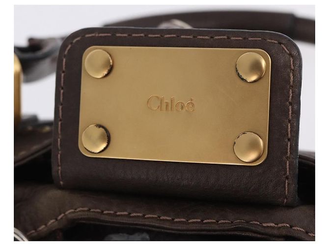 Chloé Borsa a mano Chloe Paddington in pelle marrone oro argento Auth yk20745SAM D'oro - vista 21