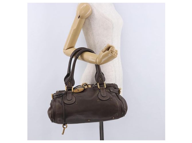 Chloé Borsa a mano Chloe Paddington in pelle marrone oro argento Auth yk20745SAM D'oro - vista 28