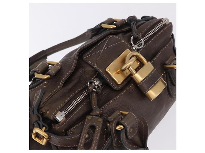 Chloé Borsa a mano Chloe Paddington in pelle marrone oro argento Auth yk20745SAM D'oro - vista 6