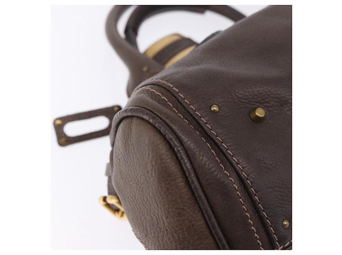 Chloé Borsa a mano Chloe Paddington in pelle marrone oro argento Auth yk20745SAM D'oro - vista 9