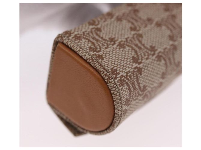 Céline CELINE Macadam Canvas Lip Case Pouch PVC Beige Gold Auth 200107V D'oro - vista 15