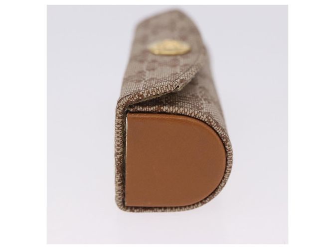 Céline CELINE Macadam Canvas Lip Case Pouch PVC Beige Gold Auth 200107V D'oro - vista 4