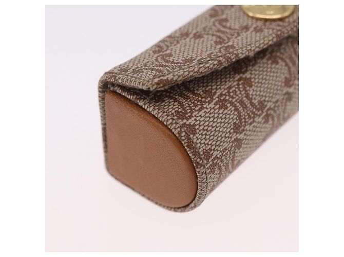 Céline CELINE Macadam Canvas Lip Case Pouch PVC Beige Gold Auth 200107V D'oro - vista 7