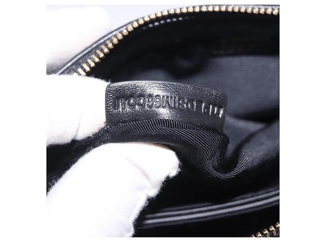 Borsa a tracolla con catena BURBERRY in pelle nera e oro Auth ka5988V Nero D'oro - vista 11