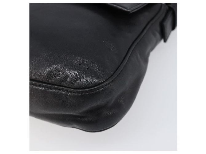 Borsa a spalla FENDI Mamma Baguette in pelle nera argento Auth yk20771SAM Nero - vista 14