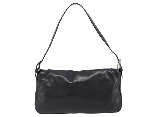 Borsa a spalla FENDI Mamma Baguette in pelle nera argento Auth yk20771SAM Nero - vista 2