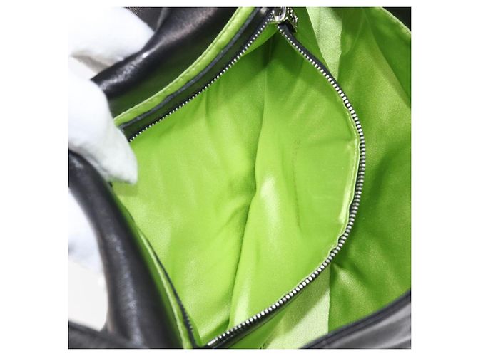 Borsa a spalla FENDI Mamma Baguette in pelle nera argento Auth yk20771SAM Nero - vista 25