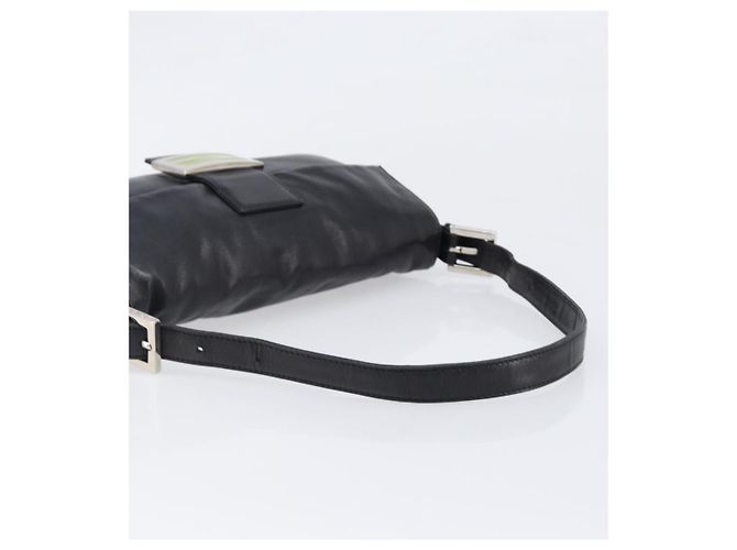 Borsa a spalla FENDI Mamma Baguette in pelle nera argento Auth yk20771SAM Nero - vista 7
