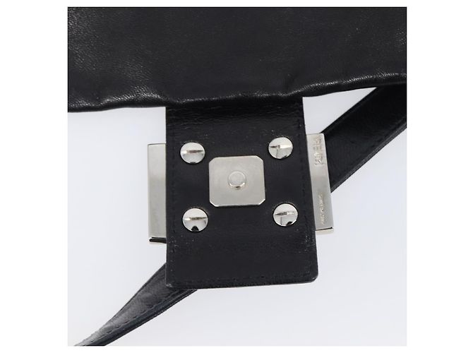 Borsa a spalla FENDI Mamma Baguette in pelle nera argento Auth yk20771SAM Nero - vista 9