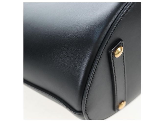 Borsa a secchiello a tracolla BURBERRY in pelle nera e oro Auth am12540V Nero D'oro - vista 15