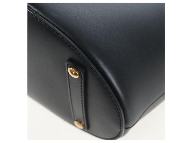 Borsa a secchiello a tracolla BURBERRY in pelle nera e oro Auth am12540V Nero D'oro - vista 18
