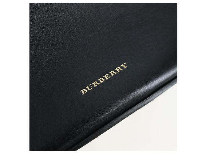 Borsa a secchiello a tracolla BURBERRY in pelle nera e oro Auth am12540V Nero D'oro - vista 19