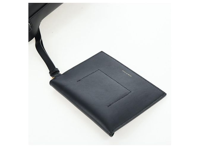 Borsa a secchiello a tracolla BURBERRY in pelle nera e oro Auth am12540V Nero D'oro - vista 26