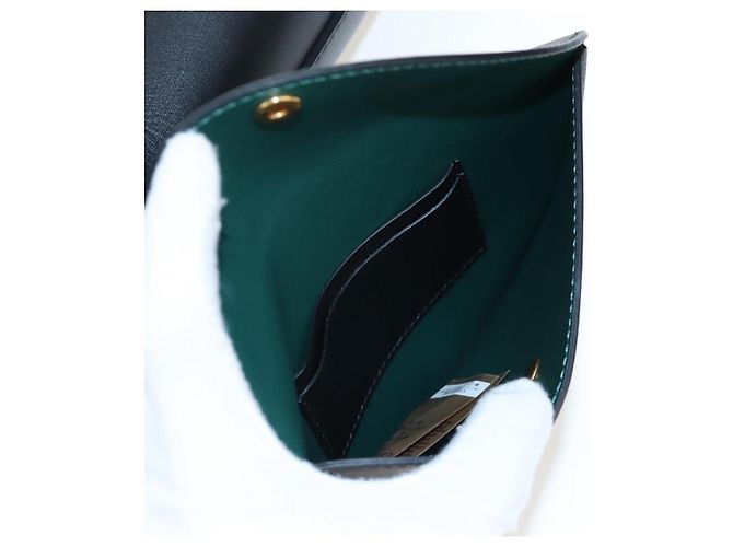 Borsa a secchiello a tracolla BURBERRY in pelle nera e oro Auth am12540V Nero D'oro - vista 30