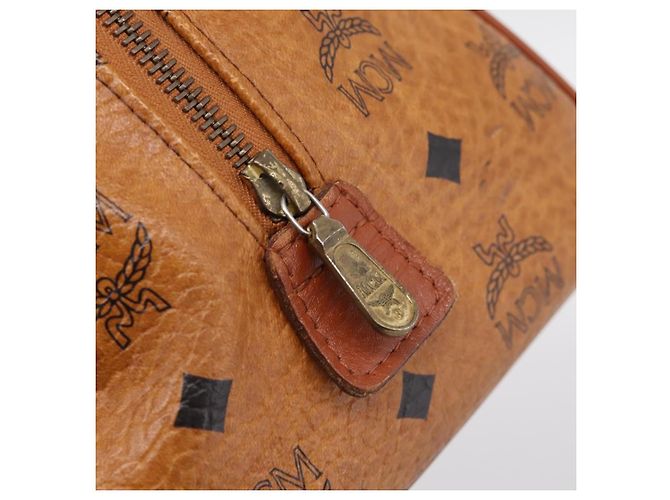 Borsa a mano MCM Vicetos PVC Pelle Marrone Tono Oro Auth 200353 - vista 10
