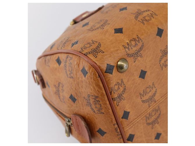 Borsa a mano MCM Vicetos PVC Pelle Marrone Tono Oro Auth 200353 - vista 14