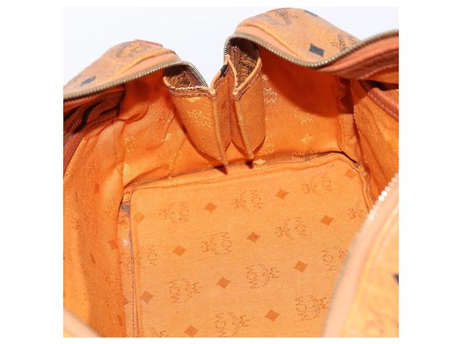 Borsa a mano MCM Vicetos PVC Pelle Marrone Tono Oro Auth 200353 - vista 17