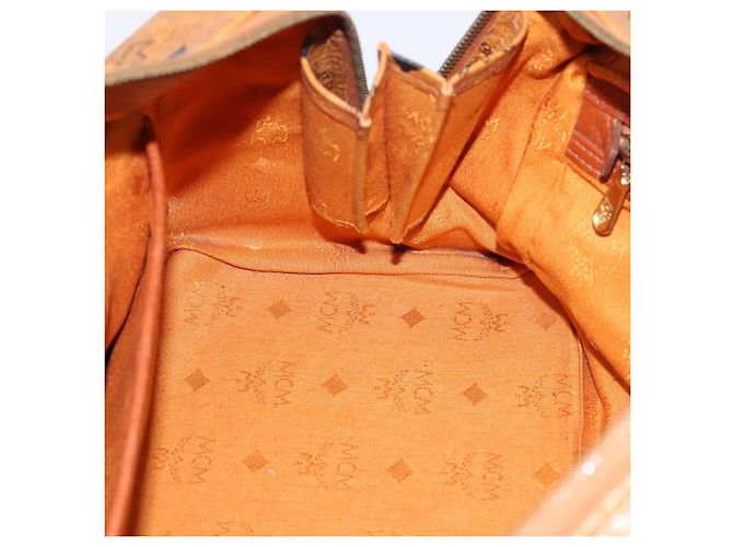 Borsa a mano MCM Vicetos PVC Pelle Marrone Tono Oro Auth 200353 - vista 18