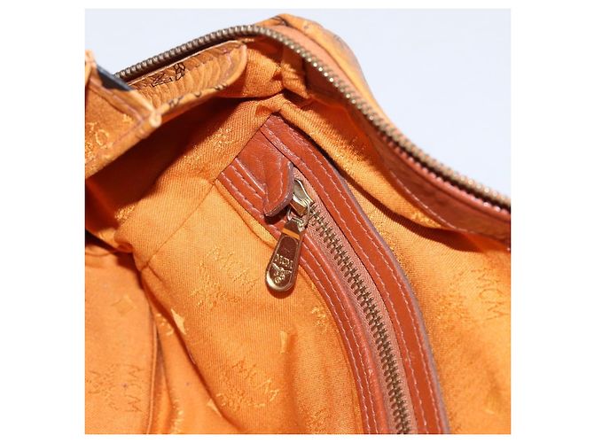 Borsa a mano MCM Vicetos PVC Pelle Marrone Tono Oro Auth 200353 - vista 19