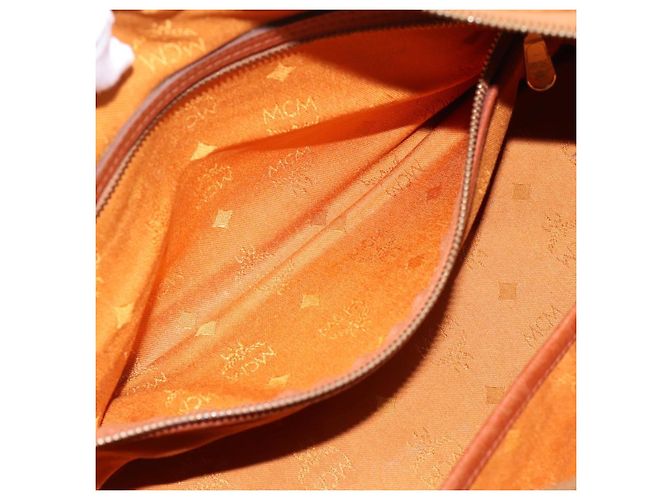 Borsa a mano MCM Vicetos PVC Pelle Marrone Tono Oro Auth 200353 - vista 20